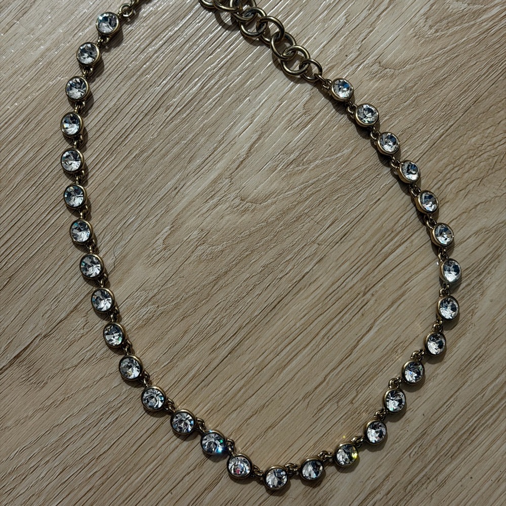 Givenchy Gold-Tone Clear Crystal Station Necklace